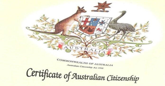 Australian citizenship certificate