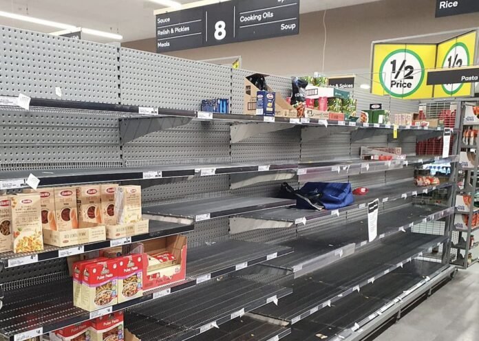 empty grocery shelves